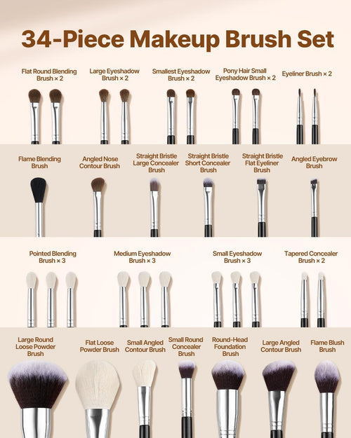 Maange 13pcs Makeup Brush Set with Cosmetic Bag — image 2